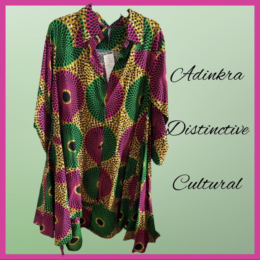 Look at Me Colorful Adinkra print coat/dress-OS